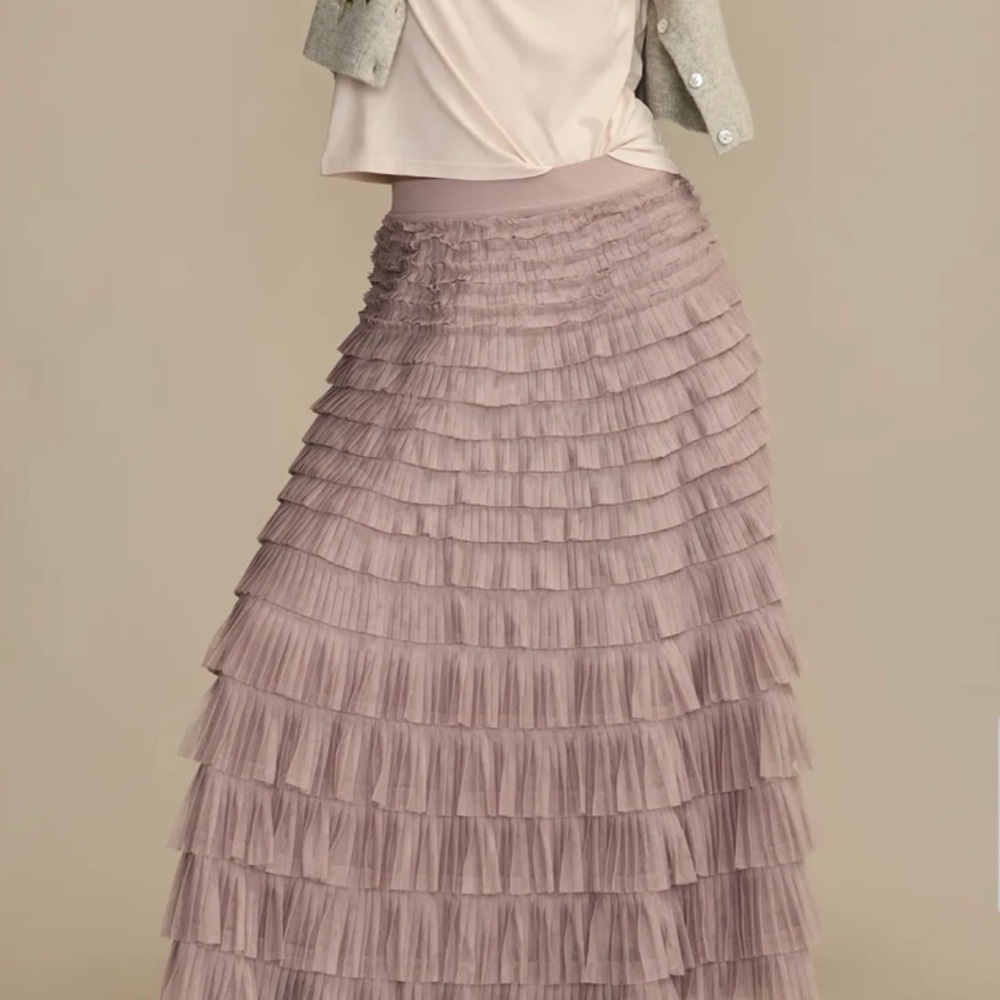 Tulle Ruffle Maxi Skirt